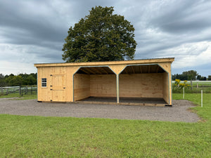 #HS12X30WT 12x30' Horse Run-in with 6ft Tack Room