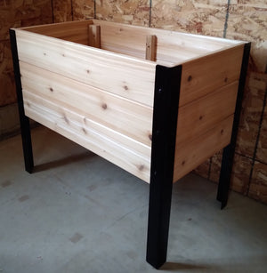 SL36 Raised Cedar Planter W/ Steel Legs 18x36"