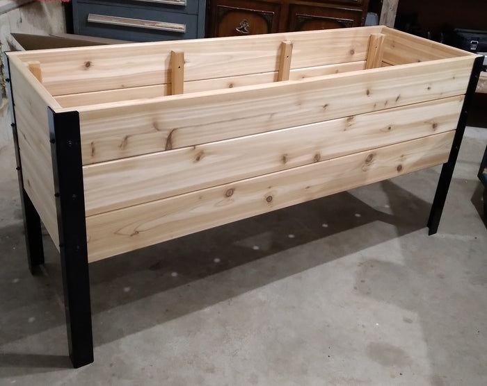 SL60 Raised Cedar Planter W/ Steel Legs 18x60"