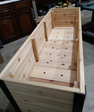 SL72 Raised Cedar Planter W/ Steel Legs 18x72"