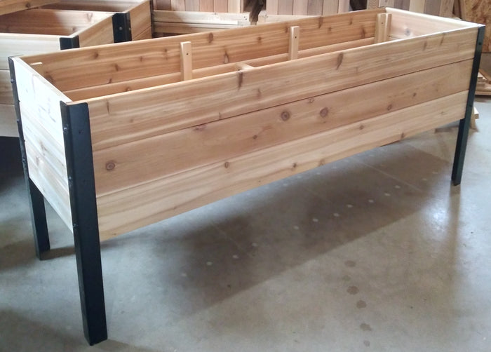 SL72 Raised Cedar Planter W/ Steel Legs 18x72"